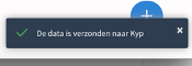 De data wordt verzonden naar KYP Project 